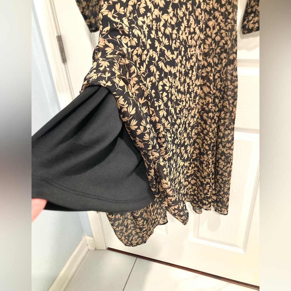 NWT Mark New York Long Sleeve Hi Lo Fit & Flare Leaf Print Dress Size 4 - Picture 9 of 15